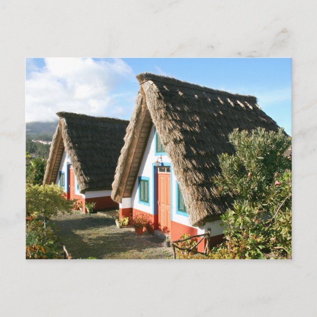 Madeira Island photo with Santana's Typical Houses Postcard (Front)