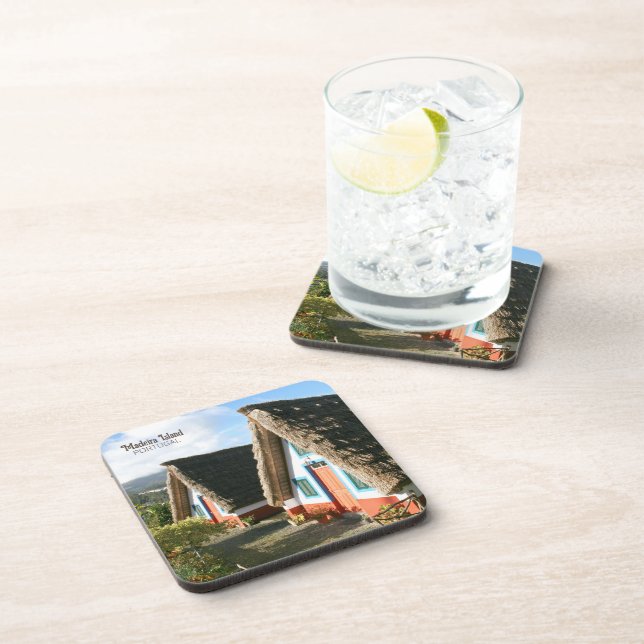 Madeira Island photo with Typical Houses, Portugal Coaster (Right Side)