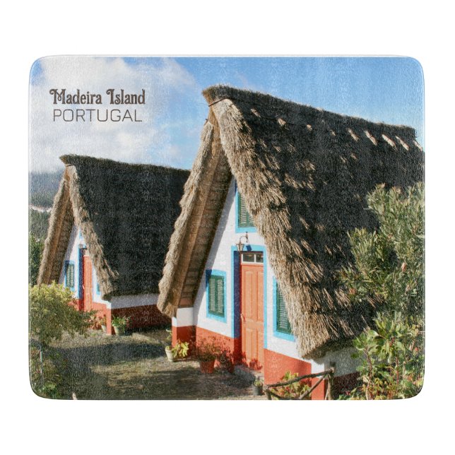 Madeira Island photo with Typical Houses, Portugal Cutting Board (Front)
