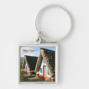 Madeira Island photo with Typical Houses, Portugal Key Ring