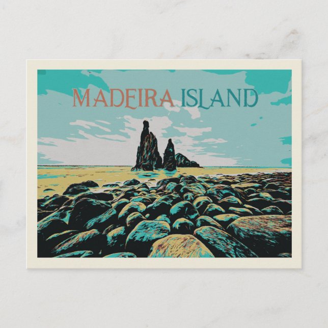 Madeira Island ribeira da Janela beach, Portugal Postcard (Front)