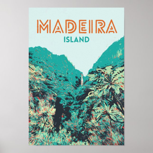 Madeira island vegetation illustration Portugal Poster (Front)