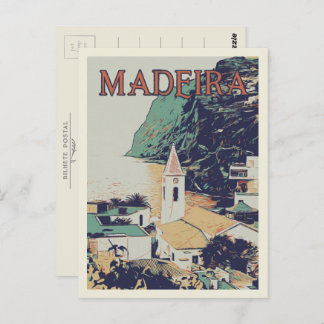 Madeira landscape illustration Portugal Postcard