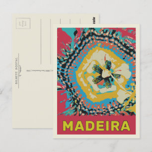 Madeira passion flower illustration Portugal Postcard