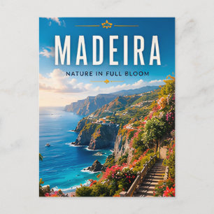 🌸 Madeira Portugal Coastal Cliff Home Decor 🌊 Postcard