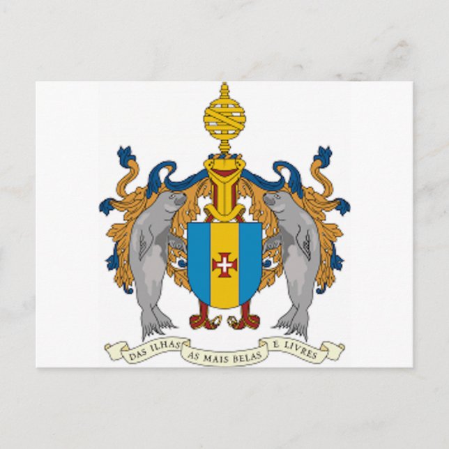 Madeira (Portugal) Coat of Arms Postcard (Front)
