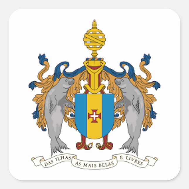 Madeira (Portugal) Coat of Arms Square Sticker (Front)