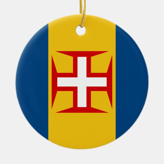 Madeira (Portugal) Flag Ceramic Tree Decoration (Front)