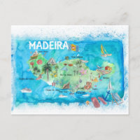 Madeira Portugal Island Illustrated Map