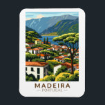 Madeira Portugal Island Travel Art Vintage Magnet<br><div class="desc">Madeira retro vector travel design. Madeira,  an autonomous region of Portugal,  is an archipelago comprising 4 islands off the northwest coast of Africa. It is known for its namesake wine and warm,  subtropical climate.</div>