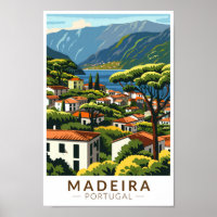 Madeira Portugal Island Travel Art Vintage