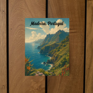 Madeira Portugal Retro Travel Souvenir Postcard