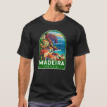 Madeira Portugal Travel Art Vintage T-Shirt<br><div class="desc">Madeira retro vector travel design. Madeira,  an autonomous region of Portugal,  is an archipelago comprising 4 islands off the northwest coast of Africa. It is known for its namesake wine and warm,  subtropical climate.</div>