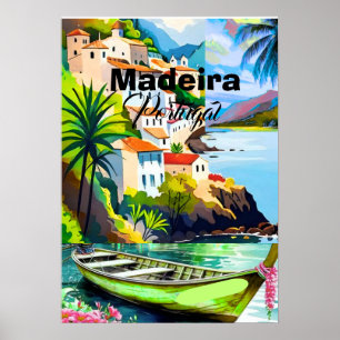 Madeira Portugal Travel Postcard Art, Portugal Tra Poster