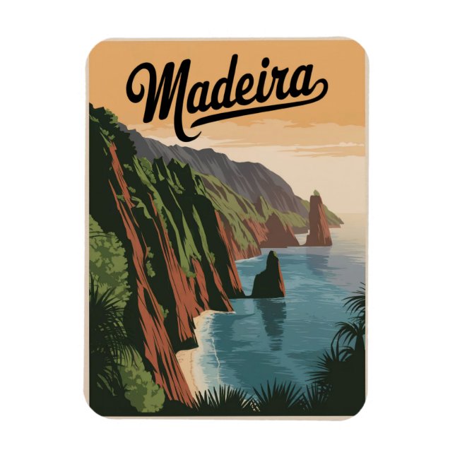Madeira Portugal Vintage Magnet (Vertical)