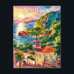 Madeira Portugal Watercolor Painting Postcard<br><div class="desc">Madeira Portugal Watercolor Painting</div>