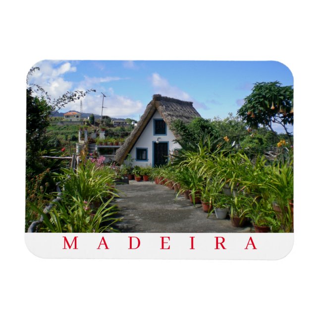 Madeira Santana traditional house fridge magnet (Horizontal)