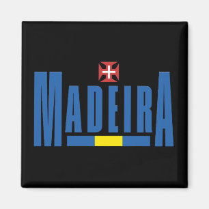 Madeira Text and Flag Colours Magnet