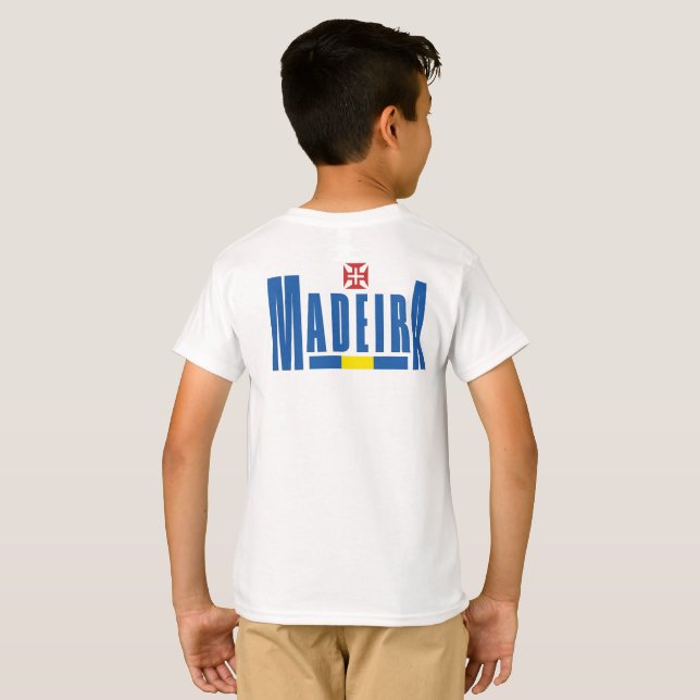 Madeira Text and Flag Colours T-Shirt (Back Full)