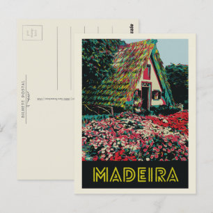 Madeira typical house illustration Portugal Postcard