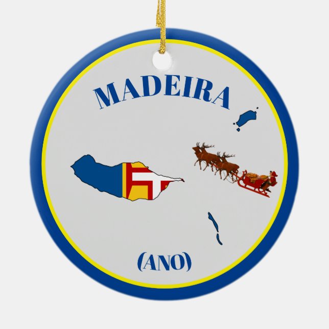 Madeira Vacation Ceramic Ornament (Back)