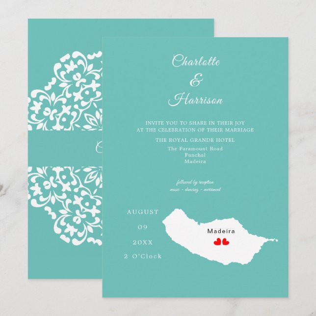 Madeira Wedding Destination Invitation (Front/Back)