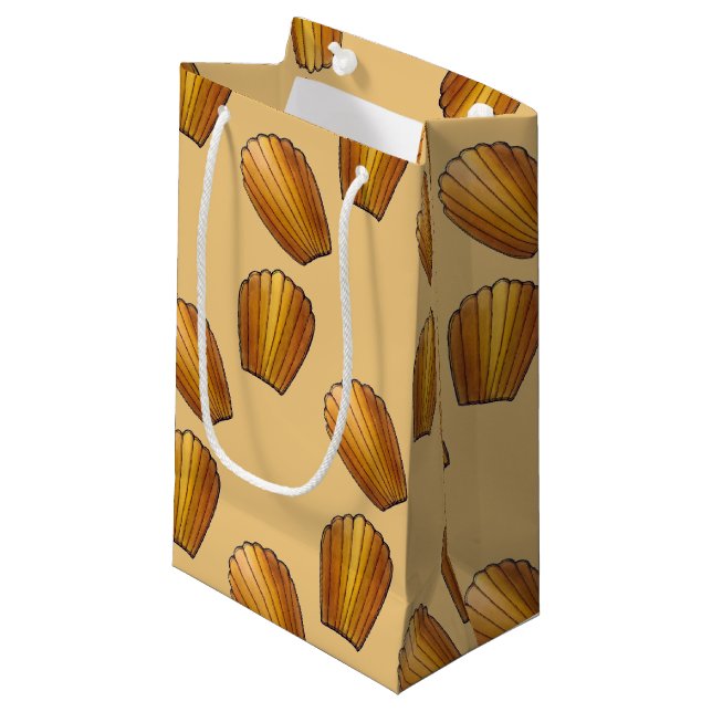 Madeleine French Food Pastry Chef Pâtisserie Cakes Small Gift Bag (Front Angled)
