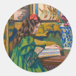 Madeleine Reading   Armand Guillaumin Classic Round Sticker