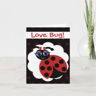Madeleine Toon LadyBug Red & Black with Hearts Card