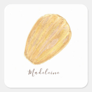Madeleine watercolor square sticker