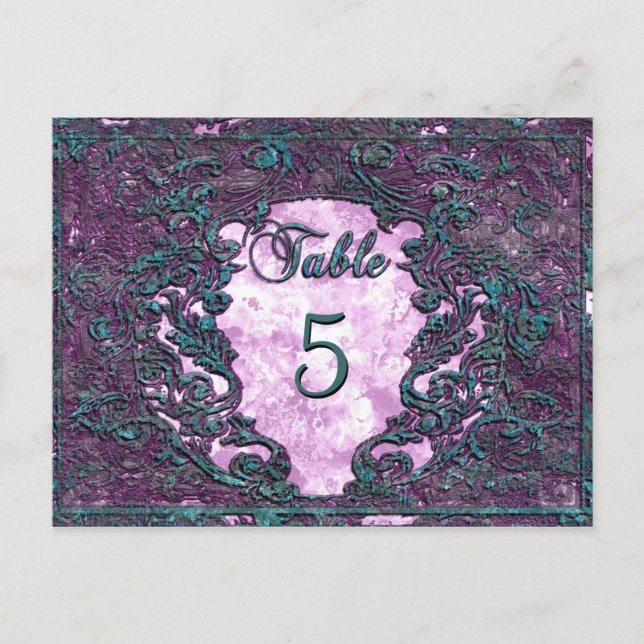 Madelina Liza  Victorian Table Number Card (Front)