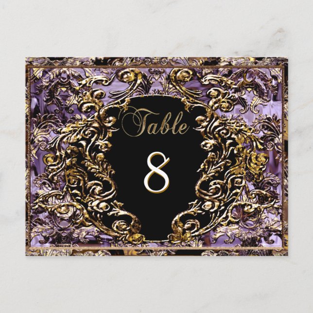 Madelina Plume Victorian Table Number Card (Front)