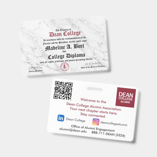 Madeline A. Burt ID Badge (Front & Back)