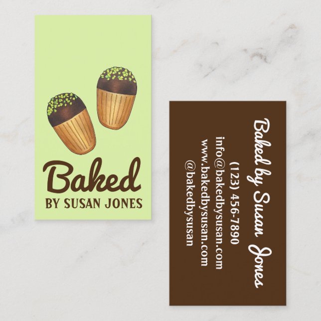 Madeline Cake Cookies Cookie Bakery Baker Food Business Card (Front/Back)