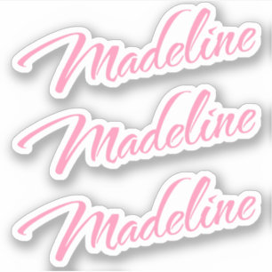 Madeline Decorative Name in Pink x3 Sticker