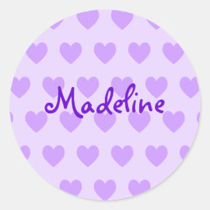 Madeline in Purple Classic Round Sticker