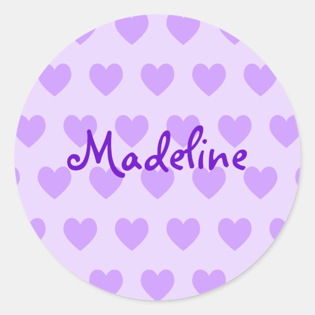 Madeline in Purple Classic Round Sticker (Front)