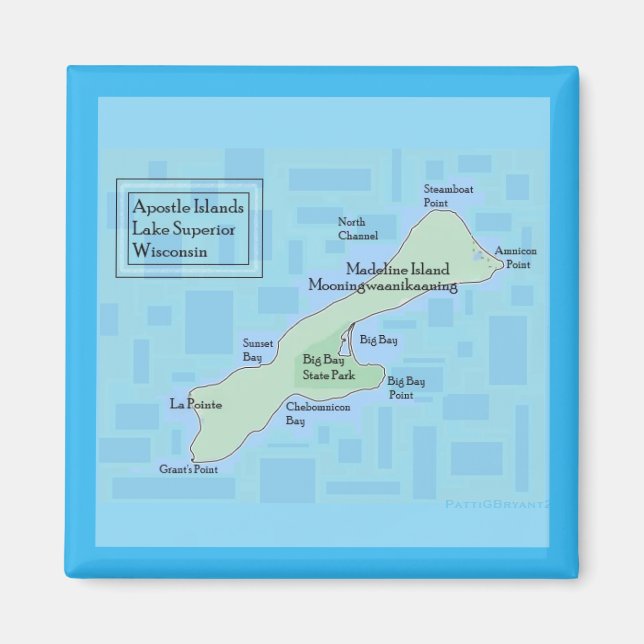 Madeline Island Square Magnet 2025 (Front)