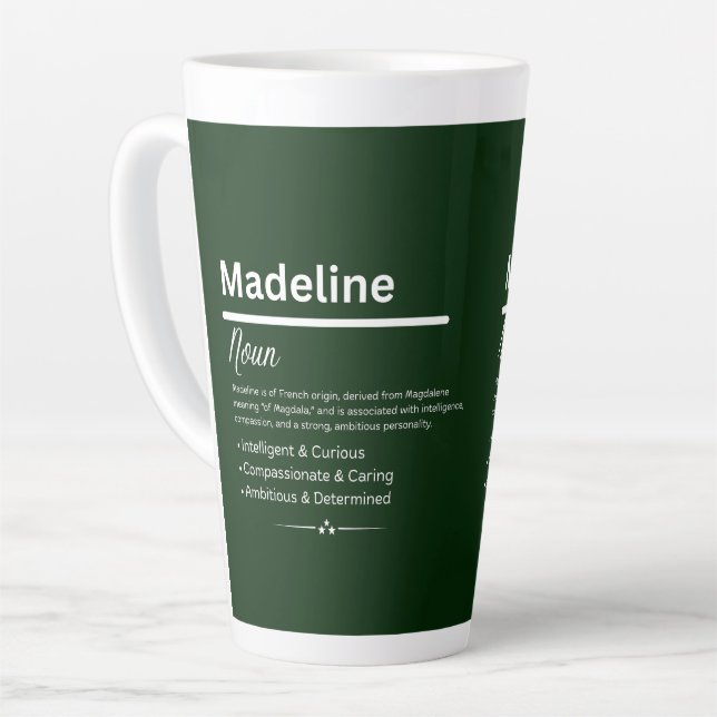 Madeline Personalized Girl Name Latte Mug (Left Angle)