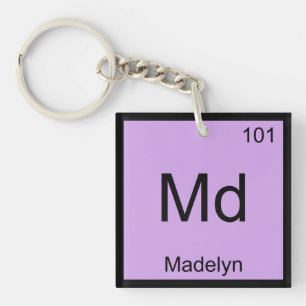 Madelyn Name Chemistry Element Periodic Table Key Ring