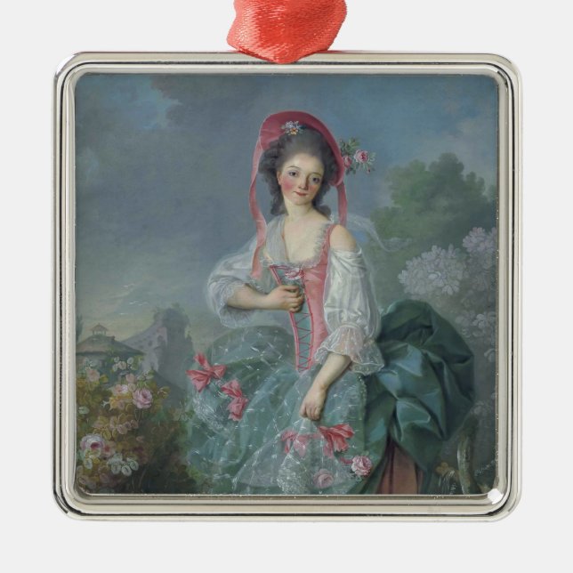 Mademoiselle Guimard (by Jacques-Louis David) Metal Tree Decoration (Front)