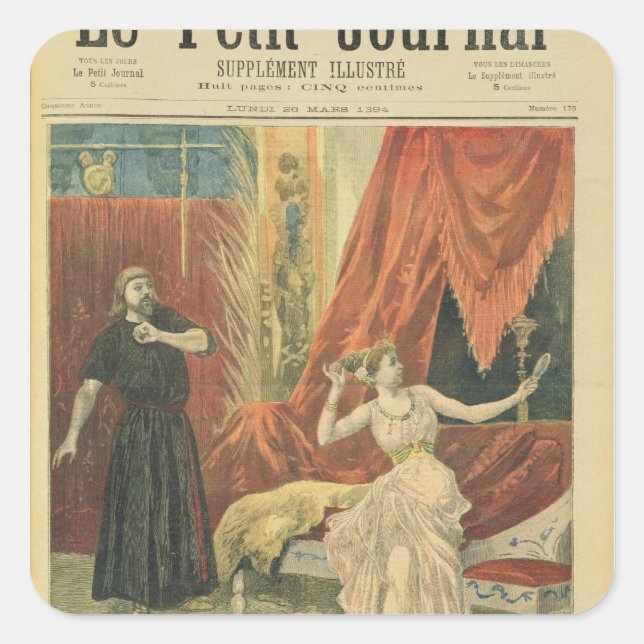 Mademoiselle Sibyl Sanderson  and Monsieur Jean Square Sticker (Front)