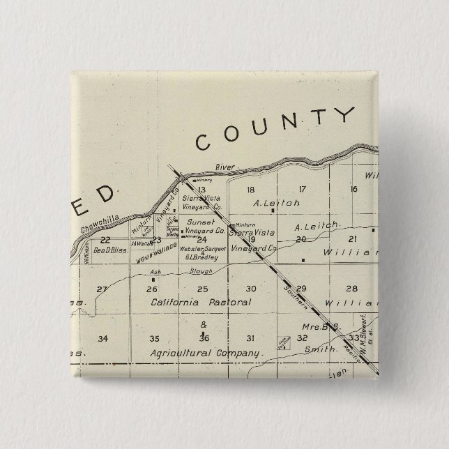 Madera County, California 2 15 Cm Square Badge (Front)