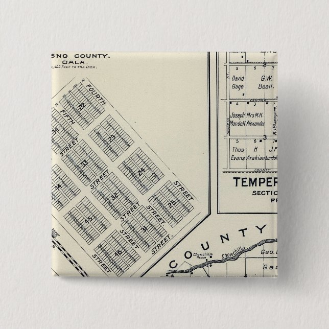 Madera County, California 3 15 Cm Square Badge (Front)