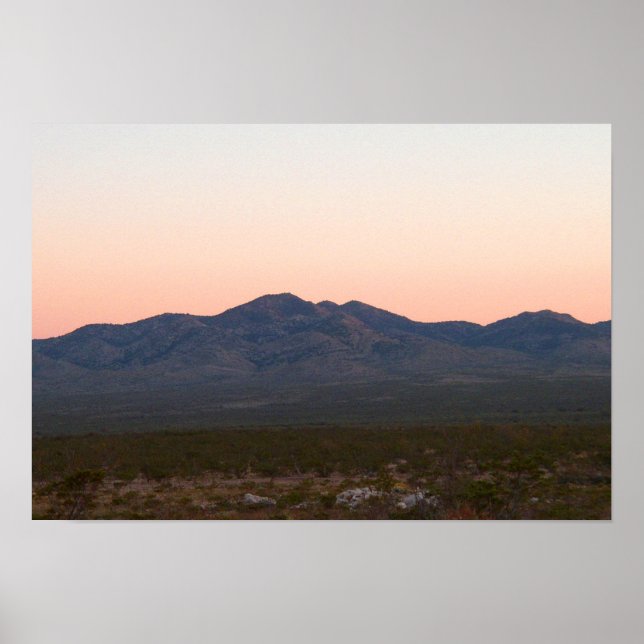 Madera Mountain at dusk, Texas Poster (Front)