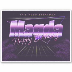 Madga Name First name lila retro Sticker Birthday