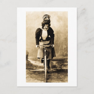 Madge Lessing on Bike Vintage 1902 Postcard