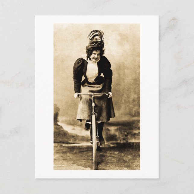 Madge Lessing on Bike Vintage 1902 Postcard (Front)