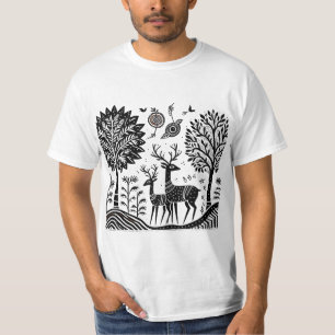 Madhubani deer T-Shirt