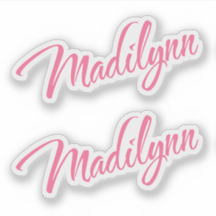 Madilynn name pink cursive x2
